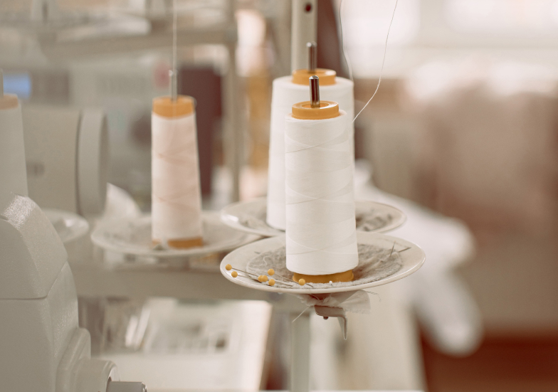 Threads for sewing YuNa Design bridal gowns